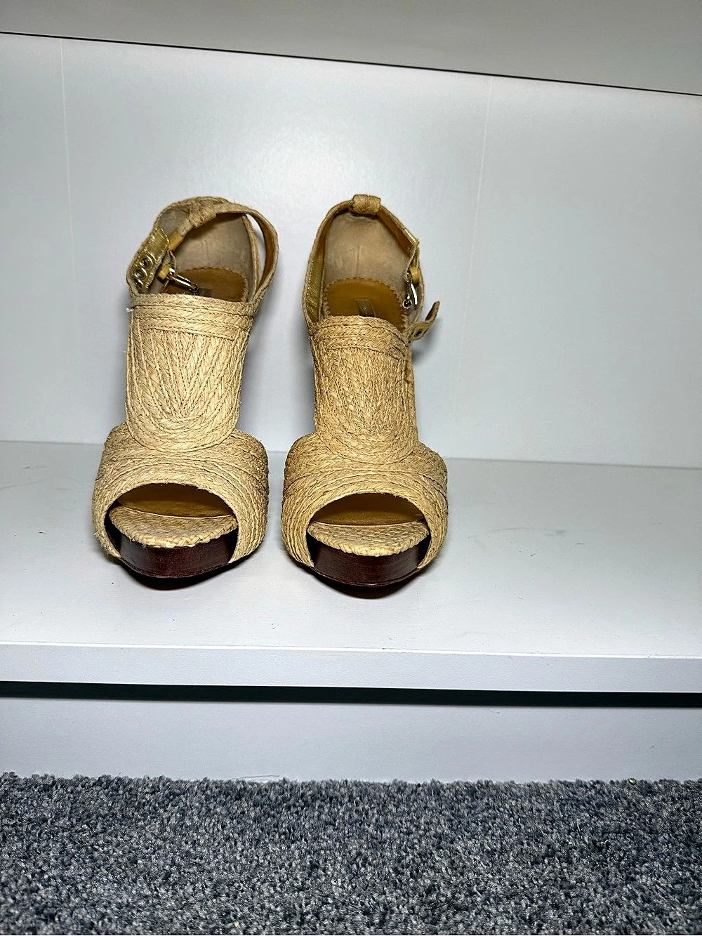 Raffia Platform Heels